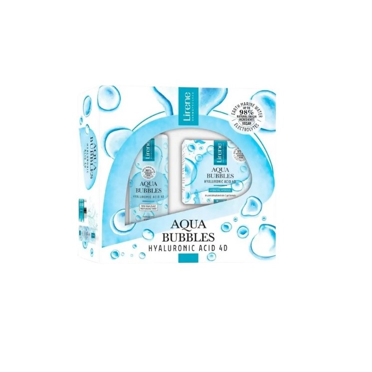 Lirene Aqua Bubbles Zestaw prezentowy Krem do twarzy + Tonik do twarzy 200 ml