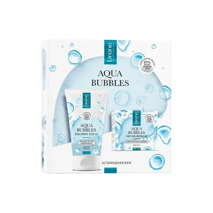 Lirene Aqua Bubbels Zestaw prezentowy Krem do twarzy 50 ml + Żel do mycia twarzy 150 ml