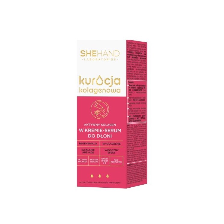 SheHand Kuracja Kolagenowa Aktywny kolagen do dłoni w wygładzającym kremie - serum 75 ml