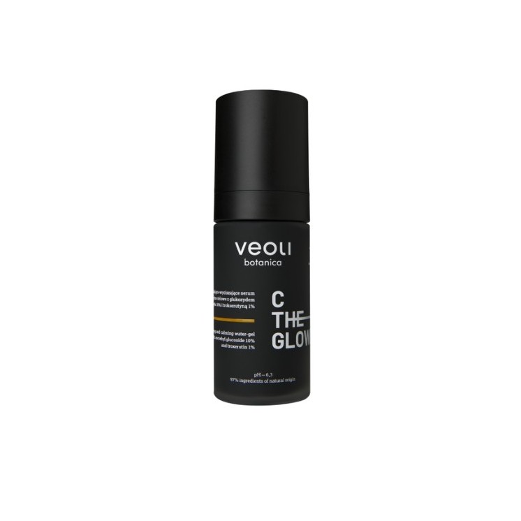Veoli Botanica C The Glow rozjaśniająco-wyciszające wodno-żelowe Serum do twarzy z glukozydem askorbylu 10% 30 ml
