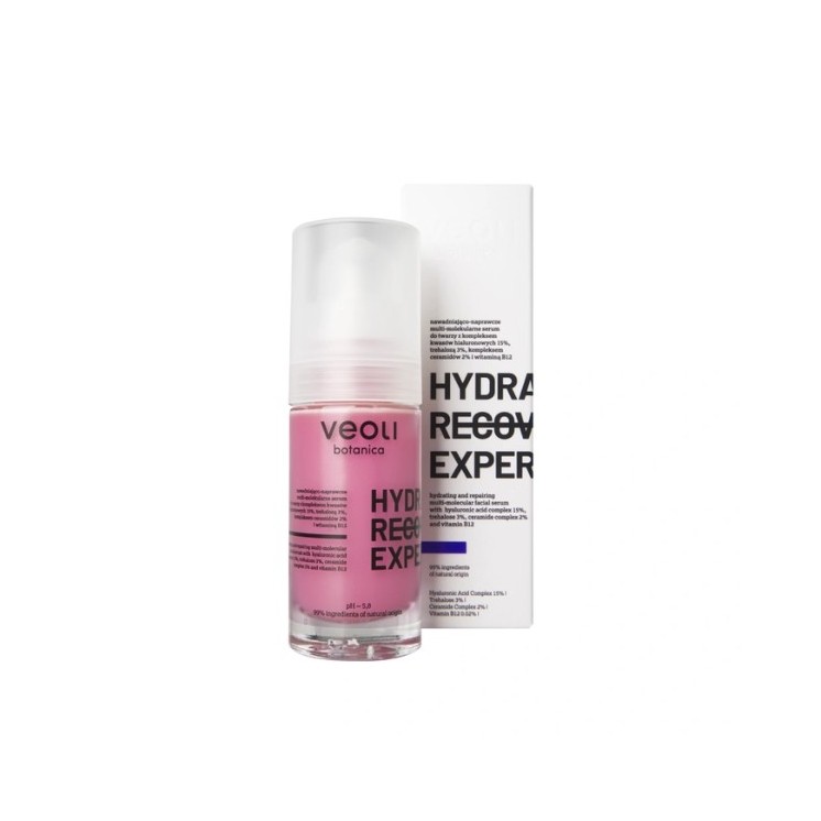 Veoli Botanica Hydra Recovery Expert nawadniająco-naprawcze Serum do twarzy z kompleksem kwasów hialuronowych 15% 30 ml