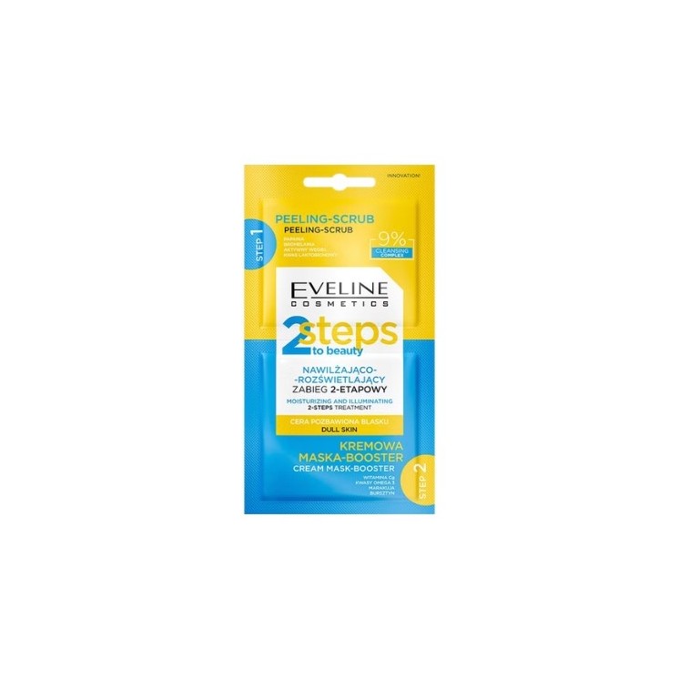 Eveline 2 Steps To Beauty feuchtigkeitsspendende und aufhellende 2-Stufen-Gesichtsbehandlung 2x4ml