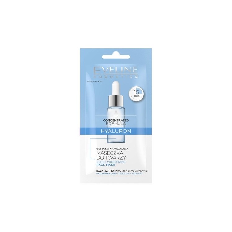 Eveline Concentrated Formula głęboko nawilżająca Maseczka do twarzy Hyaluron 8 ml