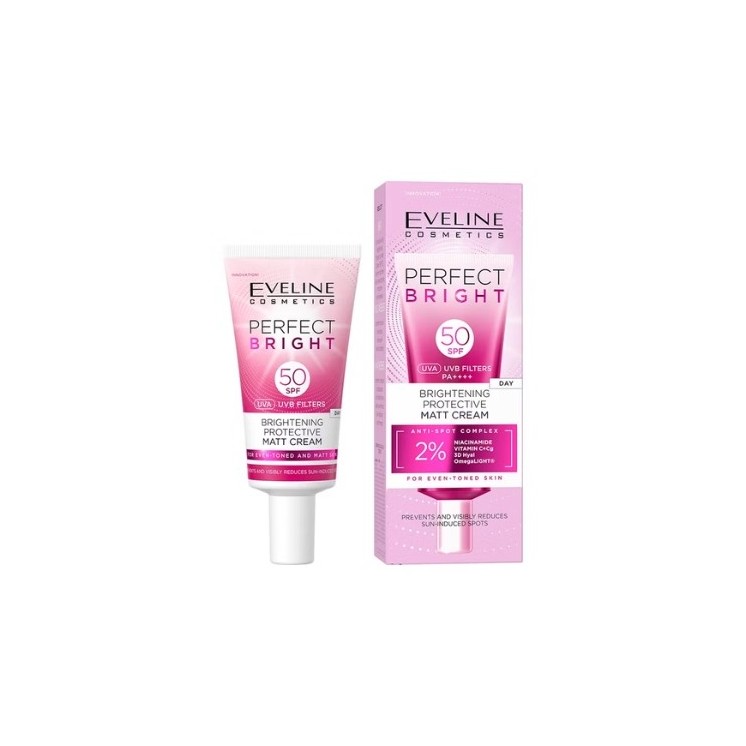 Eveline Perfect Bright Освітлюючий і захисний матовий крем для обличчя SPF50 30 мл