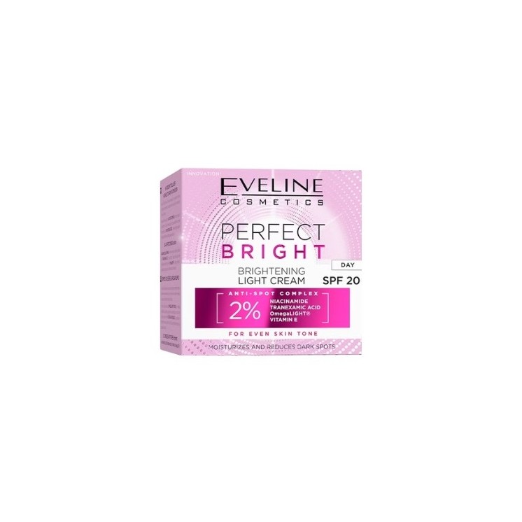 Eveline Perfect Bright rozjaśniający, lekki Krem do twarzy na dzień SPF20 50 ml