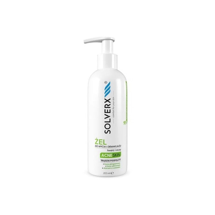 Solverx Acne Skin Gesichtsreinigungsgel und Make-up-Entferner, 200 ml