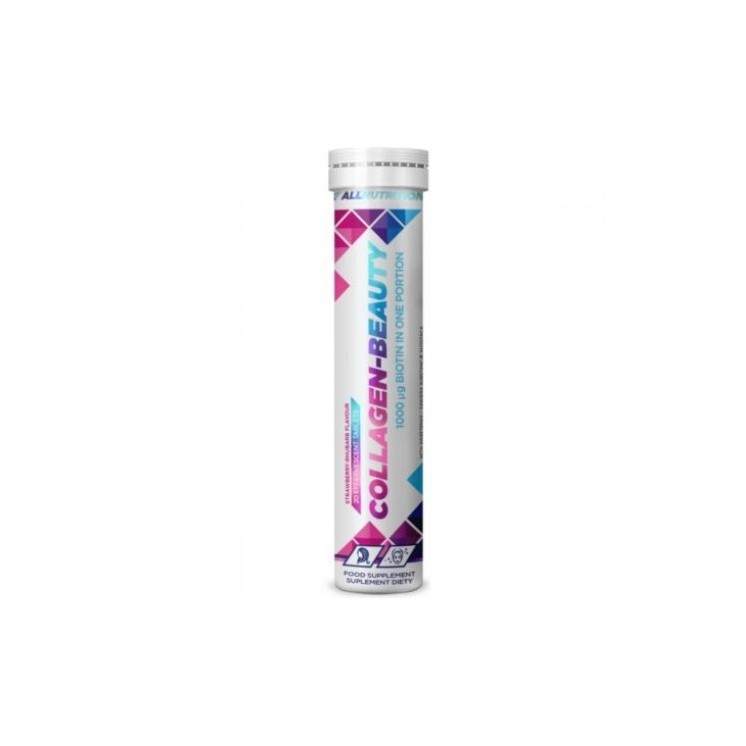 AllNutrition Collagen Beauty Truskawka & Rabarbar 20 tabletek musujących