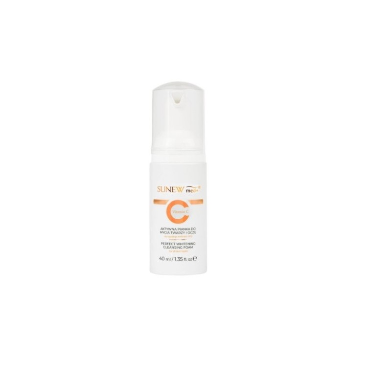 Sunew Med+ Vitamin C aktywna Pianka oczyszczająca do twarzy i demakijażu oczu 40 ml