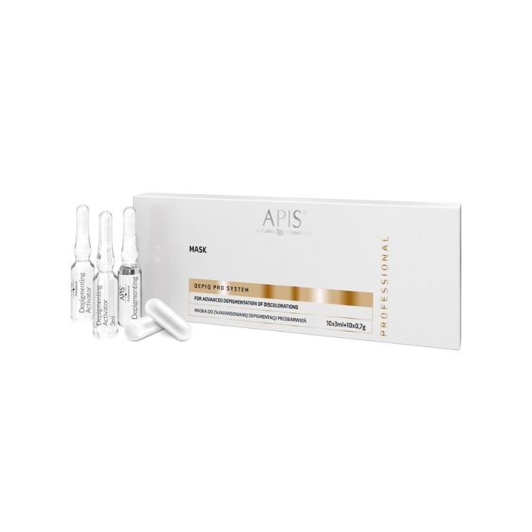 Apis Depiq Pro System depigmentująca Ampułki z Alfa-arbutyną 1% i kompleksem rozjaśniającym 2% 10x3ml + 10x0,7g