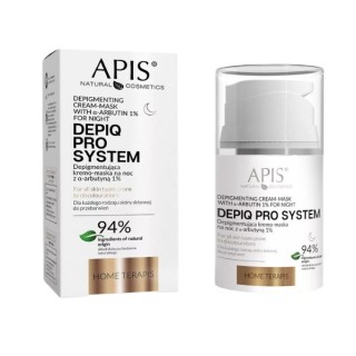 Apis Depiq Pro System Depigmentierende Nachtcreme-Maske mit Alpha-Arbutin 1% 50 ml