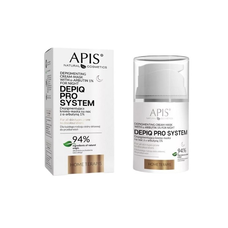 Apis Depiq Pro System depigmentująca Kremo-maska na noc z Alfa-arbutyną 1% 50 ml