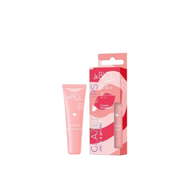 BeBio Cosmetics Naturalny żelowy olejek do ust GLAZED LIPS Creamy Strawberry 10 ml
