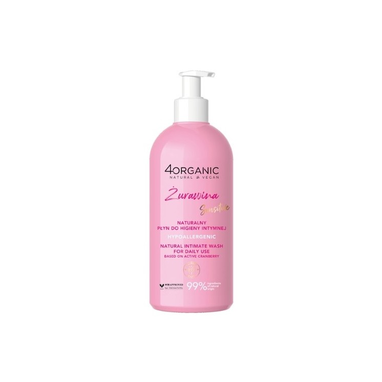 4organic Natürliche Intimhygieneflüssigkeit Cranberry 350 ml