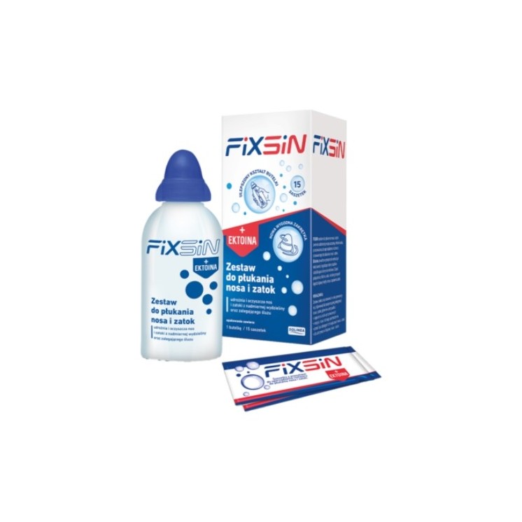 Fixsin Zestaw do płukania zatok i nosa Butelka 240 ml + 15 saszetek
