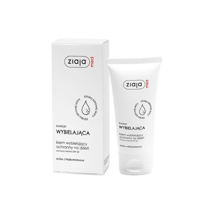 Ziaja Med Whitening treatment Beschermende whitening gezichtscrème voor de dag SPF20 50 ml