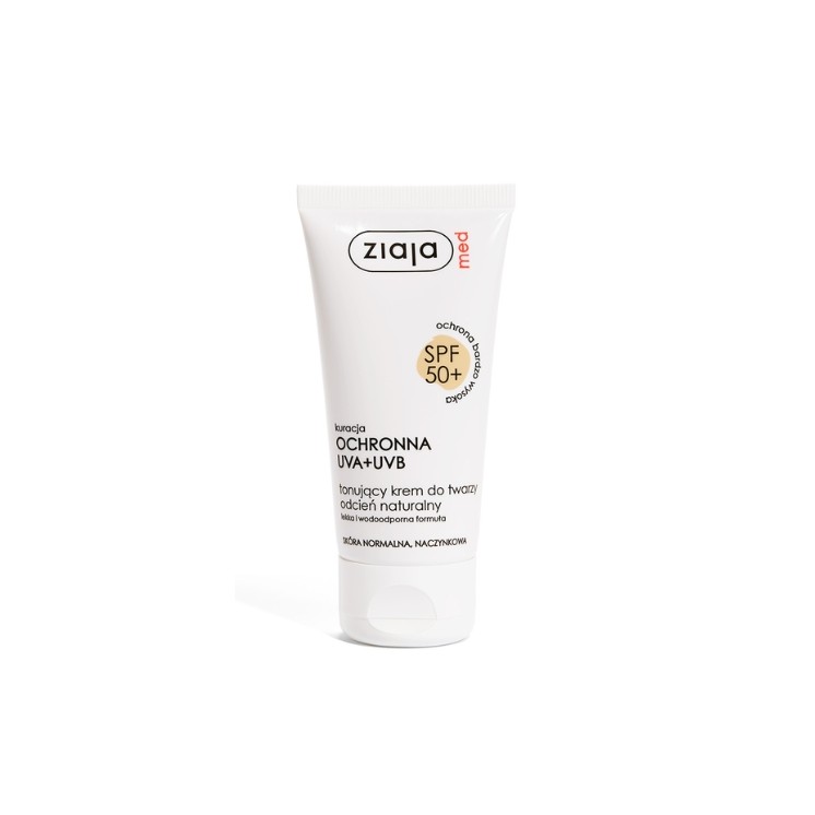 Ziaja Med Kuracja ochronna Krem do twarzy tonujący odcień naturalny SPF50+ 50 ml