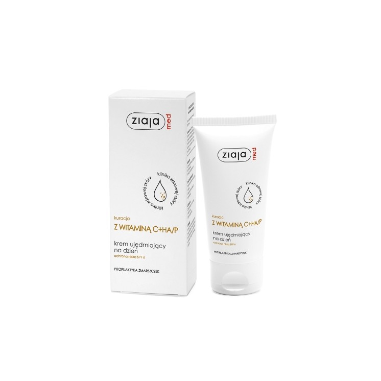 Денний крем для обличчя Ziaja Med Vitamin C+HA/P Treatment для зміцнення шкіри SPF 6 50 мл