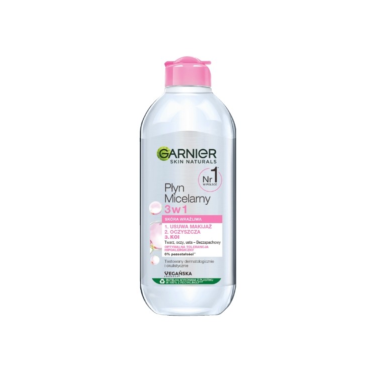 Garnier Skin Naturals Płyn micelarny 3w1 Skóra wrażliwa 400 ml