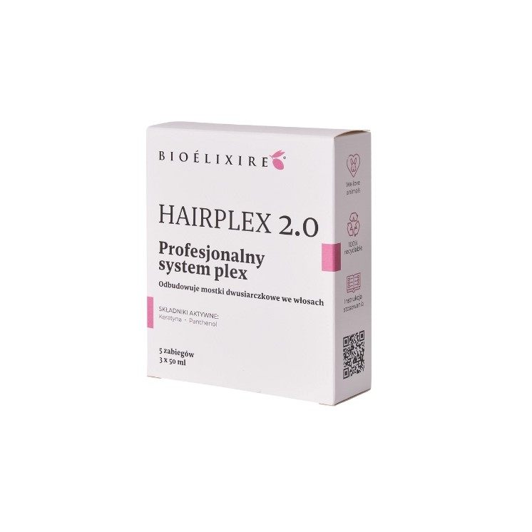 BioElixire Hairplex 2.0 profesjonalny Zabieg odbudowujący Włosy zniszczone 3x50 ml