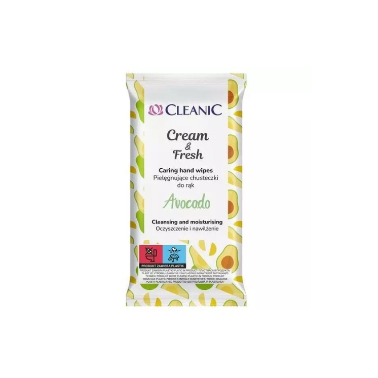 Cleanic Cream&Fresh Chusteczki do rąk Avocado 15 sztuk