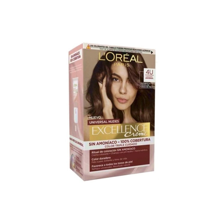 L'oreal Excellence Nudes Farba do włosów /4U/ Brąz