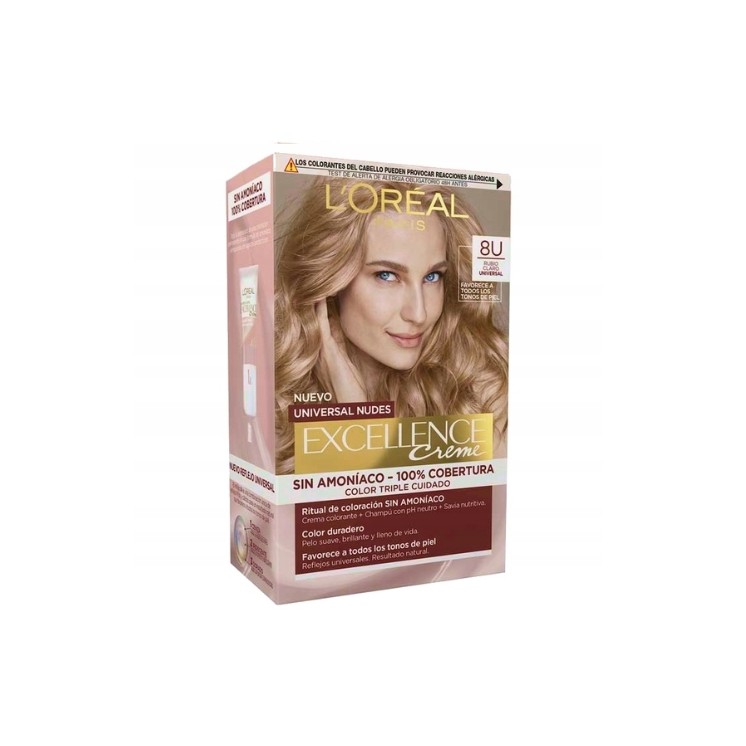 L'oreal Excellence Nudes Farba do włosów /8U/ Jasny Blond