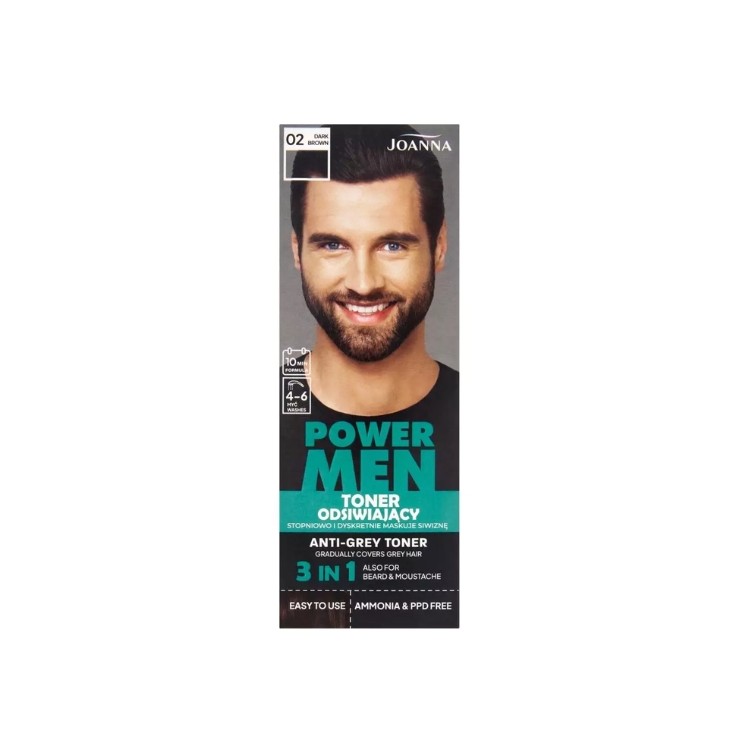 Joanna POWER MEN odświający Toner /02/ Dark Brown 80 g